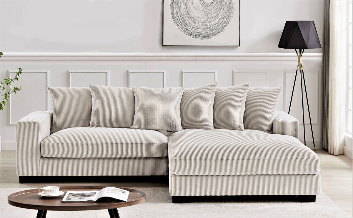 Oversized 2 Piece Sectional Couches, L Shaped Sofa With Chaise