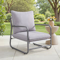 Outdoor Aluminum Frame Patio Armchair with Water Resistant Cushion - Light Gray