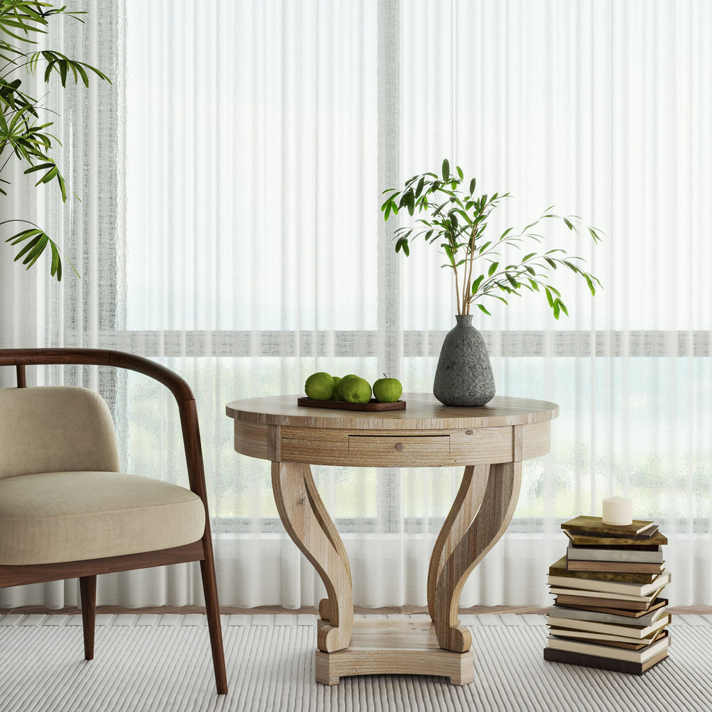 Curved Legs Farmhouse Style Small End Table