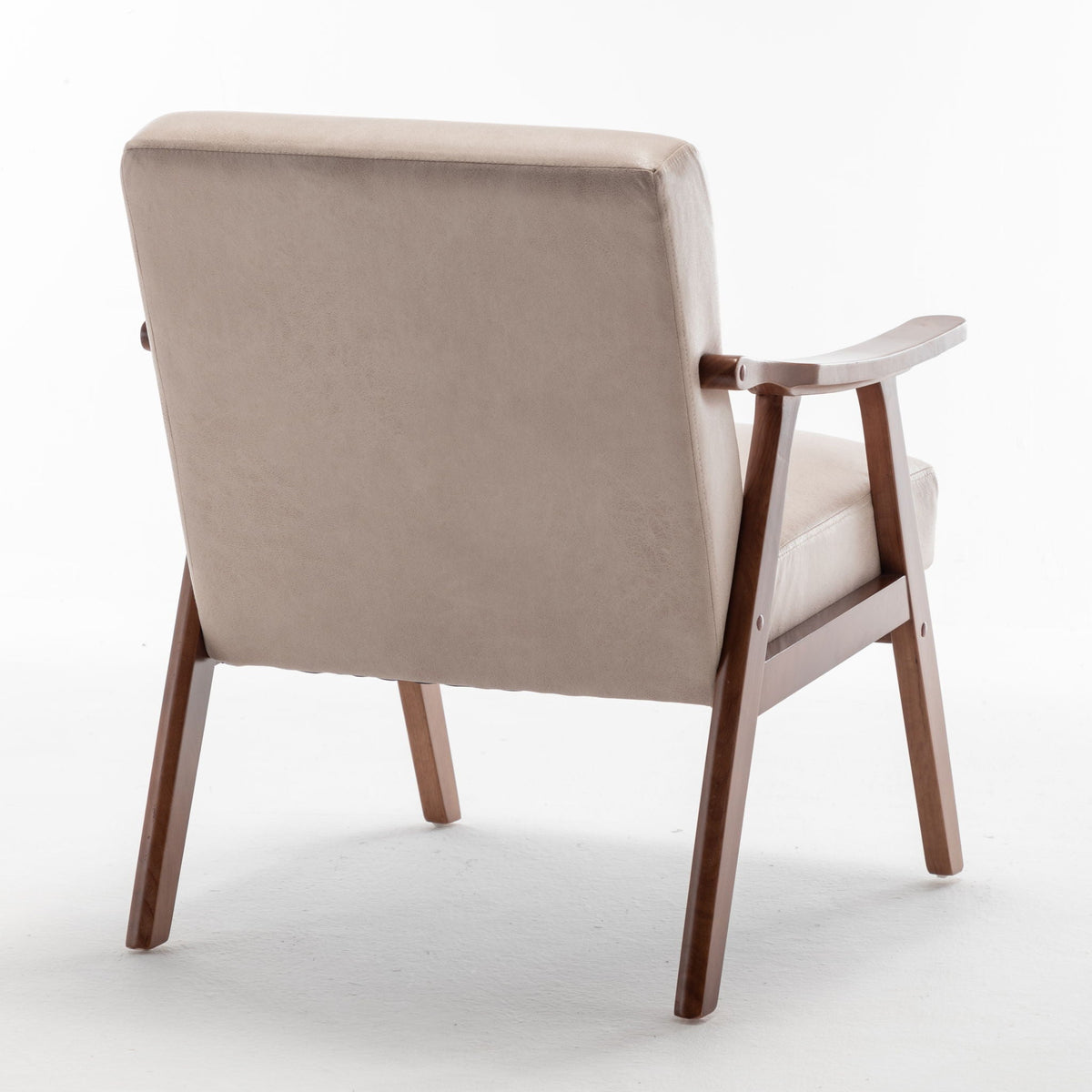 Mid Century Modern Accent Chair With Solid Wood Frame
