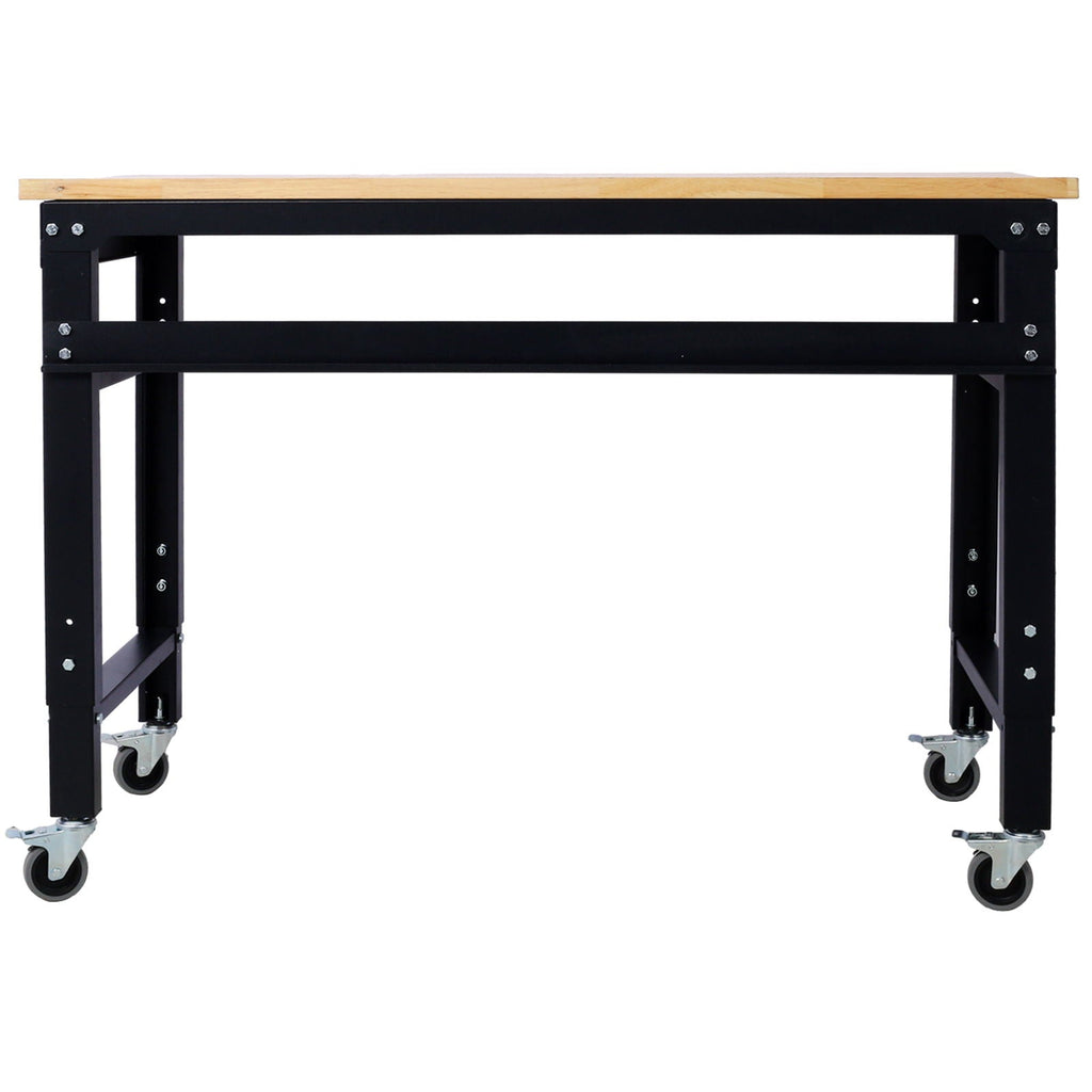 Wide Rolling Workbench For Garage, Adjustable Height