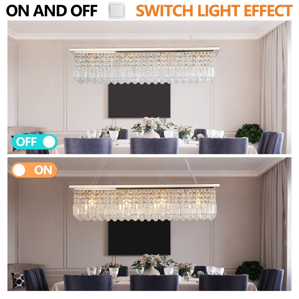 Modern Crystal Chandelier for Dining Room 8-Light