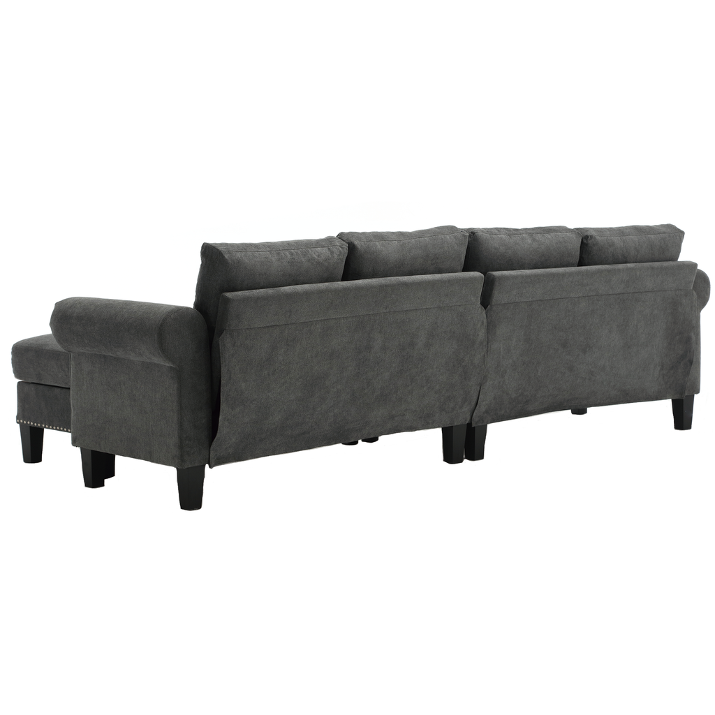 Convertible Sectional Sofa with Storage, L-shaped sofa Modern Linen Fabric