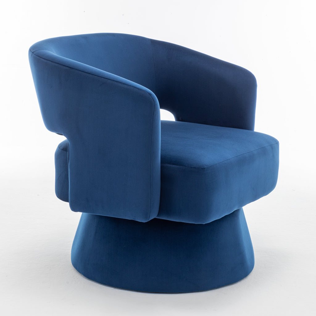 Swivel Barrel Chair, Velvet Accent Armchair 360 Degree Swivel