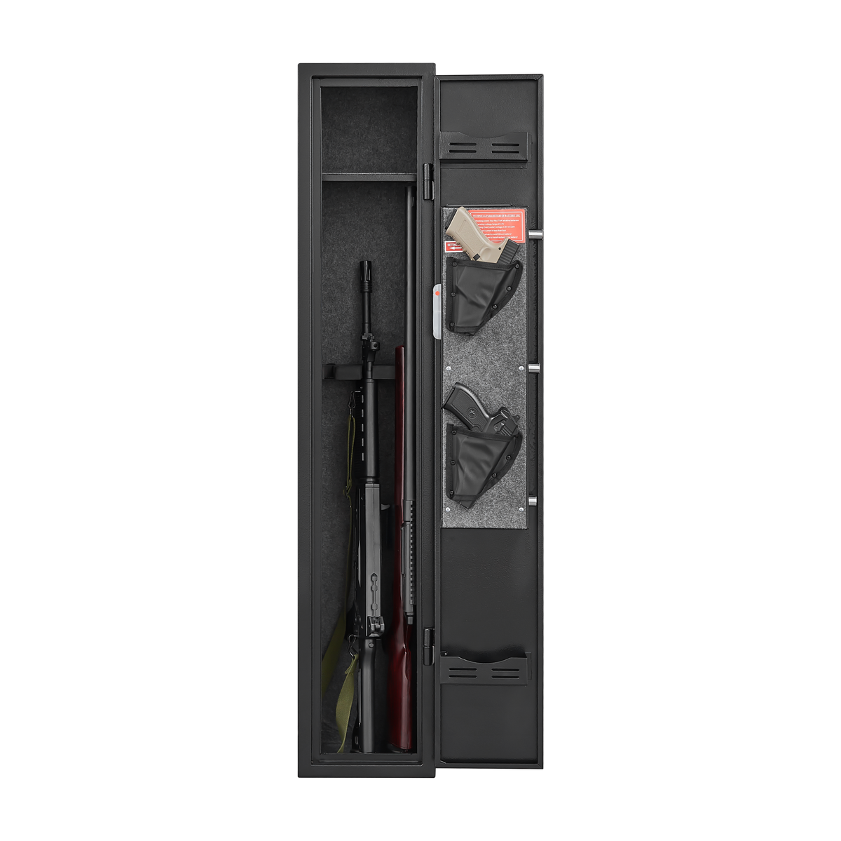 5 gun safes with 3 pistol pockets, quick access biometric adjustable heavy-duty gun rack