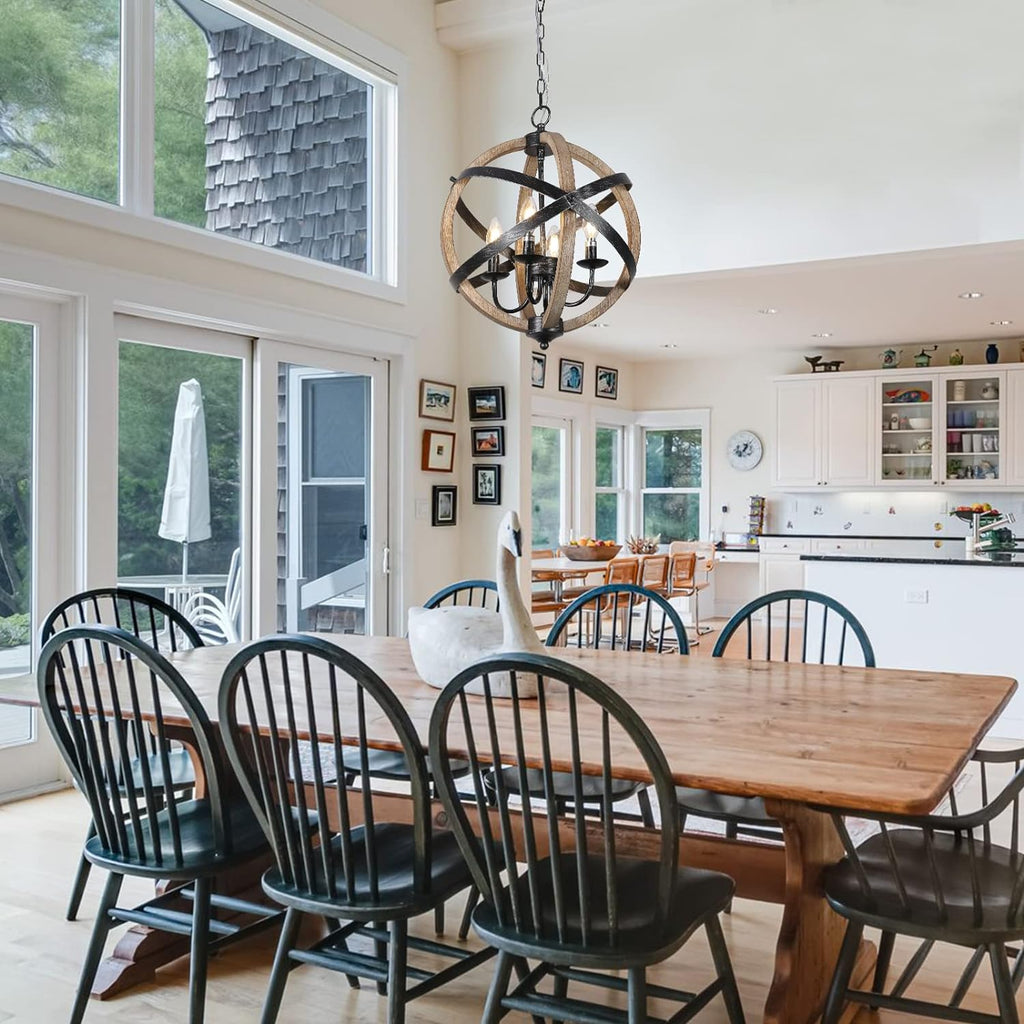 Farmhouse Chandelier Light Fixtures 4-Light Dining Room Light
