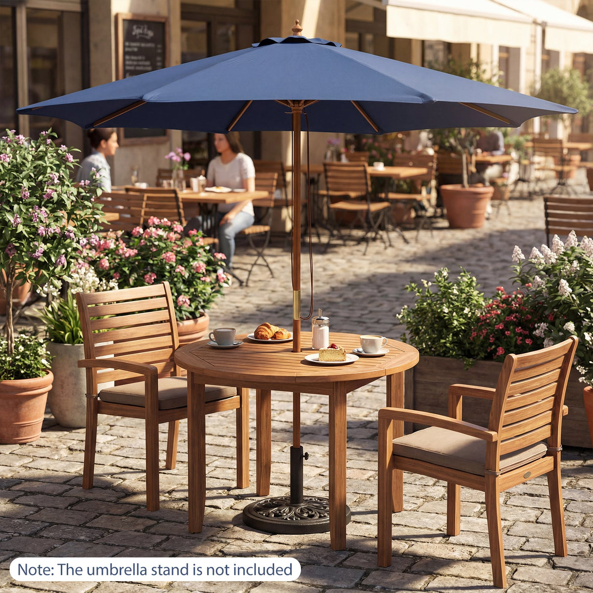9 FT Patio Umbrella Table Market Umbrella with 8 Sturdy Bamboo Ribs