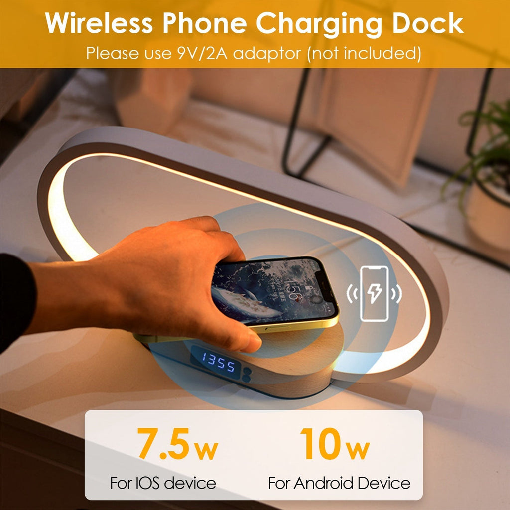 Bedside Table Lamp Touch Control Lamp with Clock