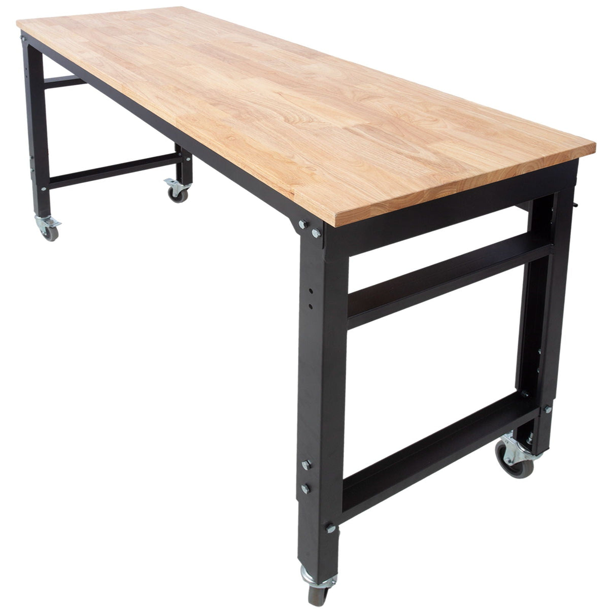 Wide Rolling Workbench For Garage, Adjustable Height