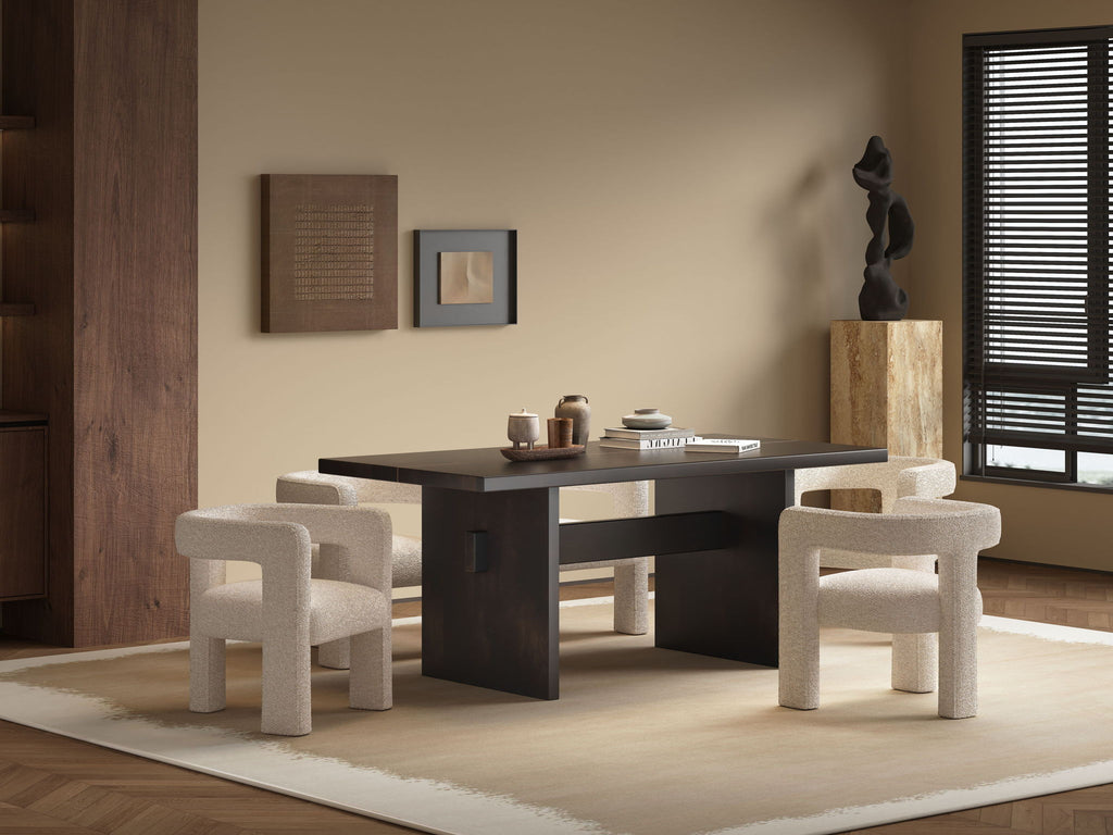 5 Pieces Dining Room Set - Beige / Espresso