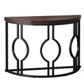Half Moon Console Table For Entryway With Geometric Base