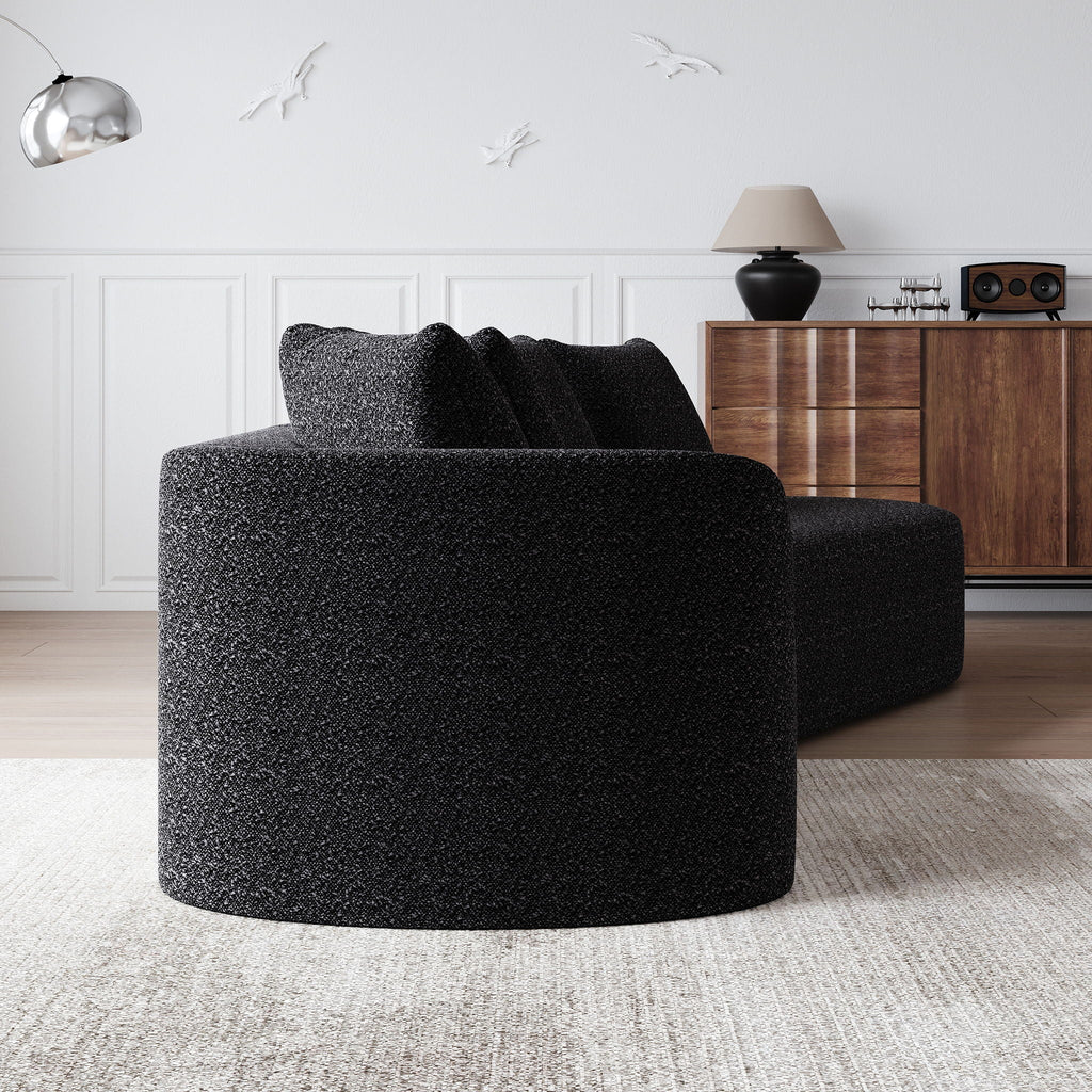 Oversized Sectional Sofa, 4 Seater Extra Deep, Wide Curved Couch With 4 Throw Pillows
