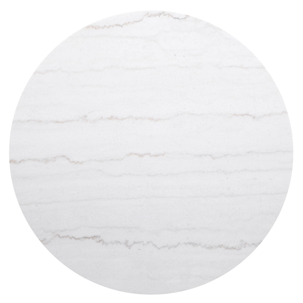 Round White Marble Top Coffee Table