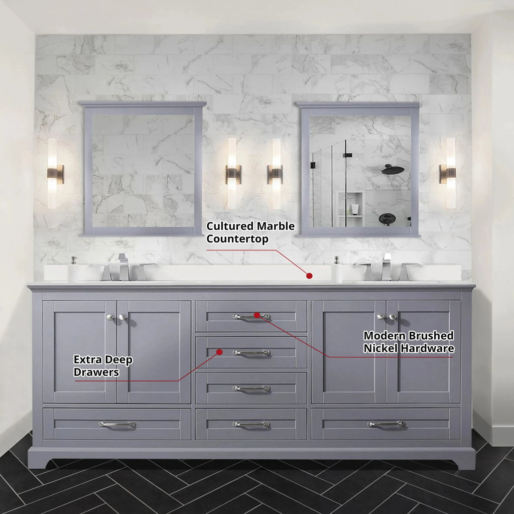 Double Oak Bathroom Vanity Set Cultured Marble Top
