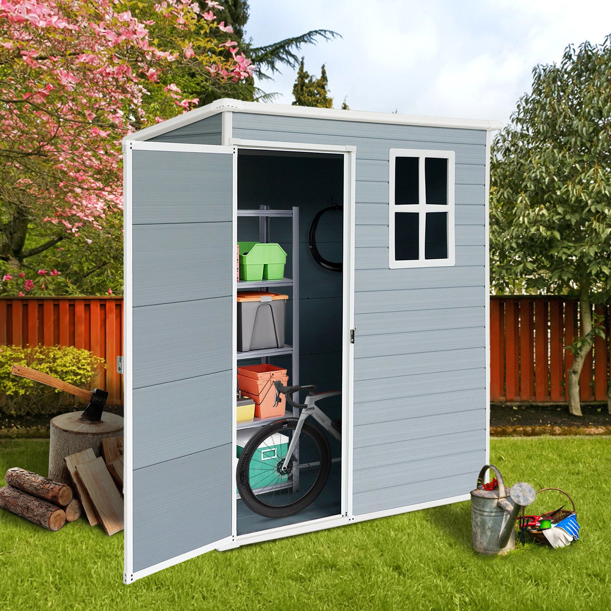 5x3ft Resin Outdoor Storage Shed Kit-Perfect to Store Patio Furniture