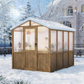 6x8ft Wooden Outdoor Greenhouse