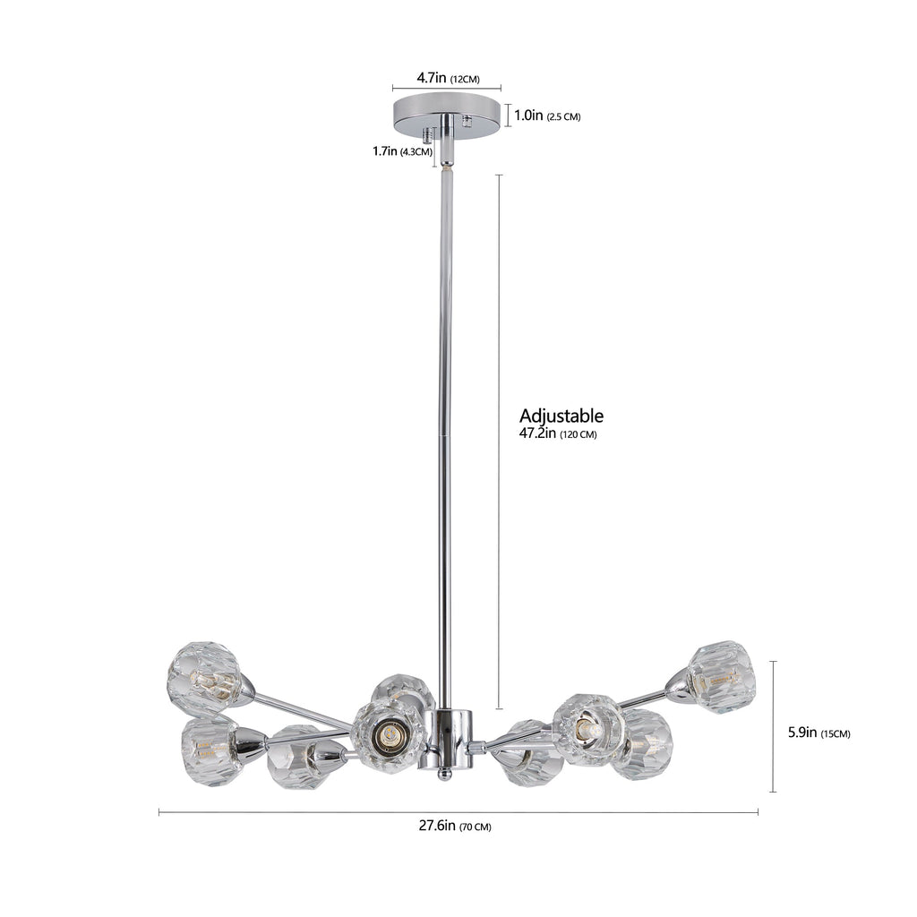Modern Crystal Chandeliers, 9 Lights Chrome Chandelier