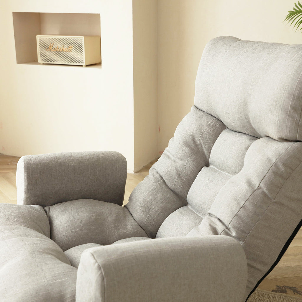 Adjustable head and waist lounge chair, 360 degree rotatable sofa chair