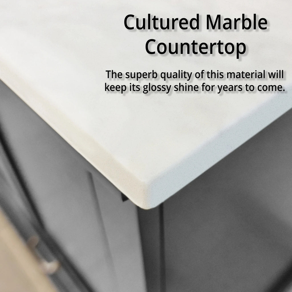 Double Oak Bathroom Vanity Set Cultured Marble Top