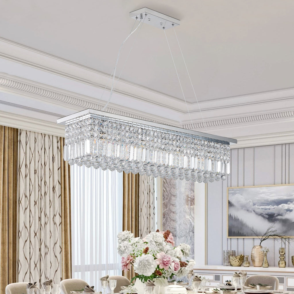 Modern Crystal Chandelier for Dining Room 8-Light