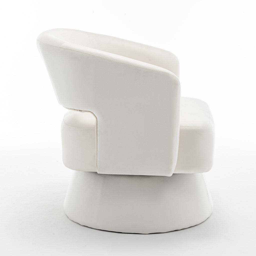 Swivel Barrel Chair, Velvet Accent Armchair 360 Degree Swivel