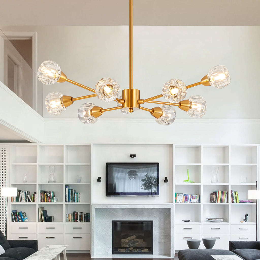 Modern Chandeliers, 9 Lights Golden Chandelier