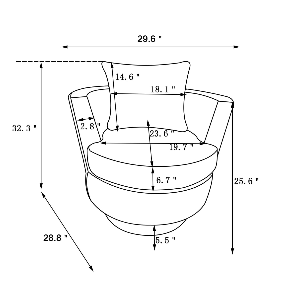 Rotating Bucket Armchair Gold Stainless Steel Base