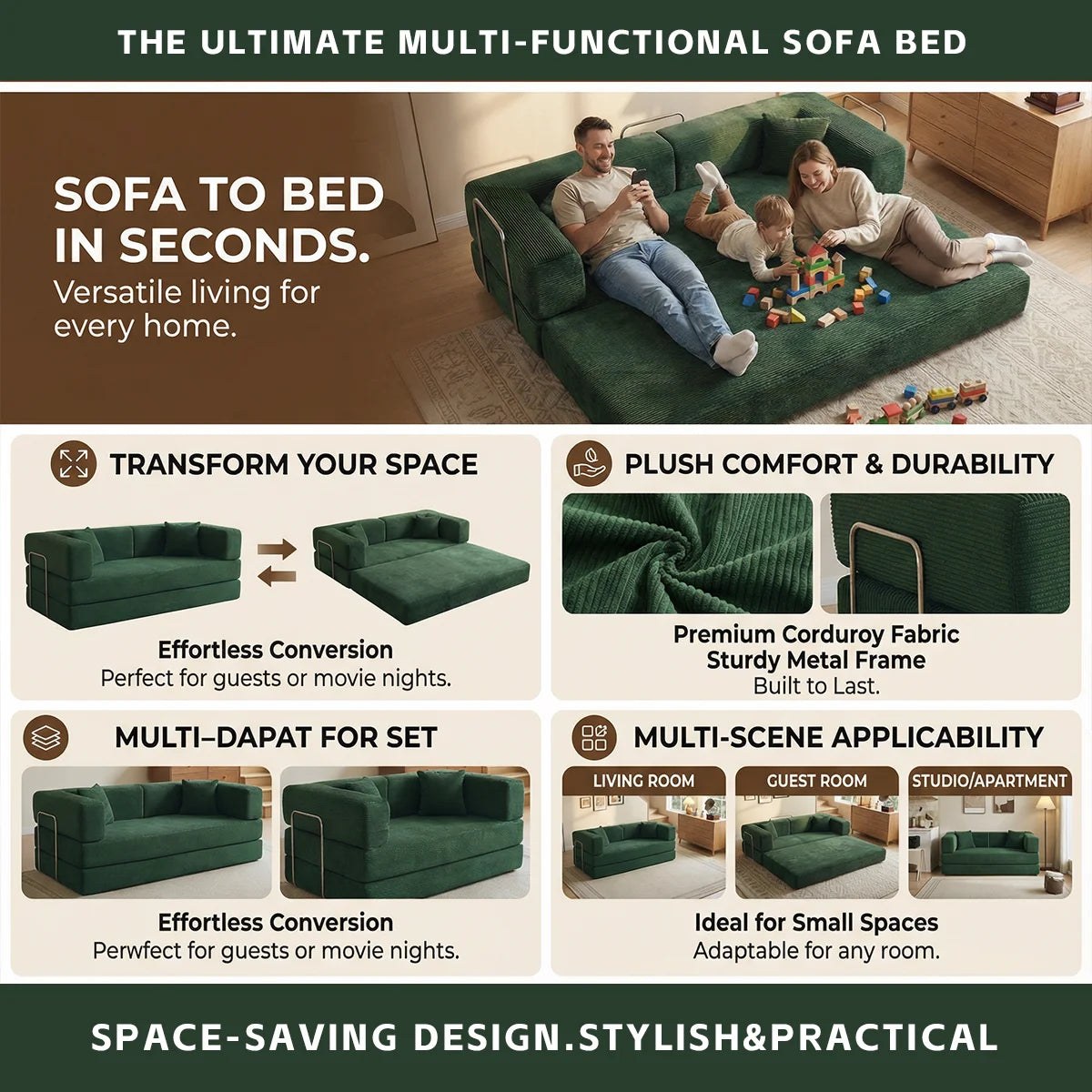 Queen Size Futon Sofa Bed