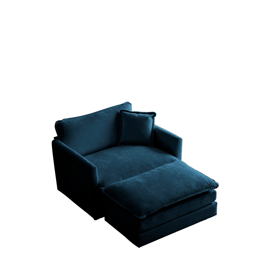 Ottoman modern style Chenille cushioned armchair