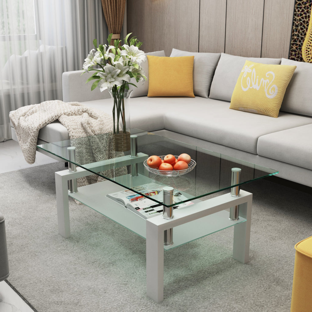 Clear Coffee Table for Living Room