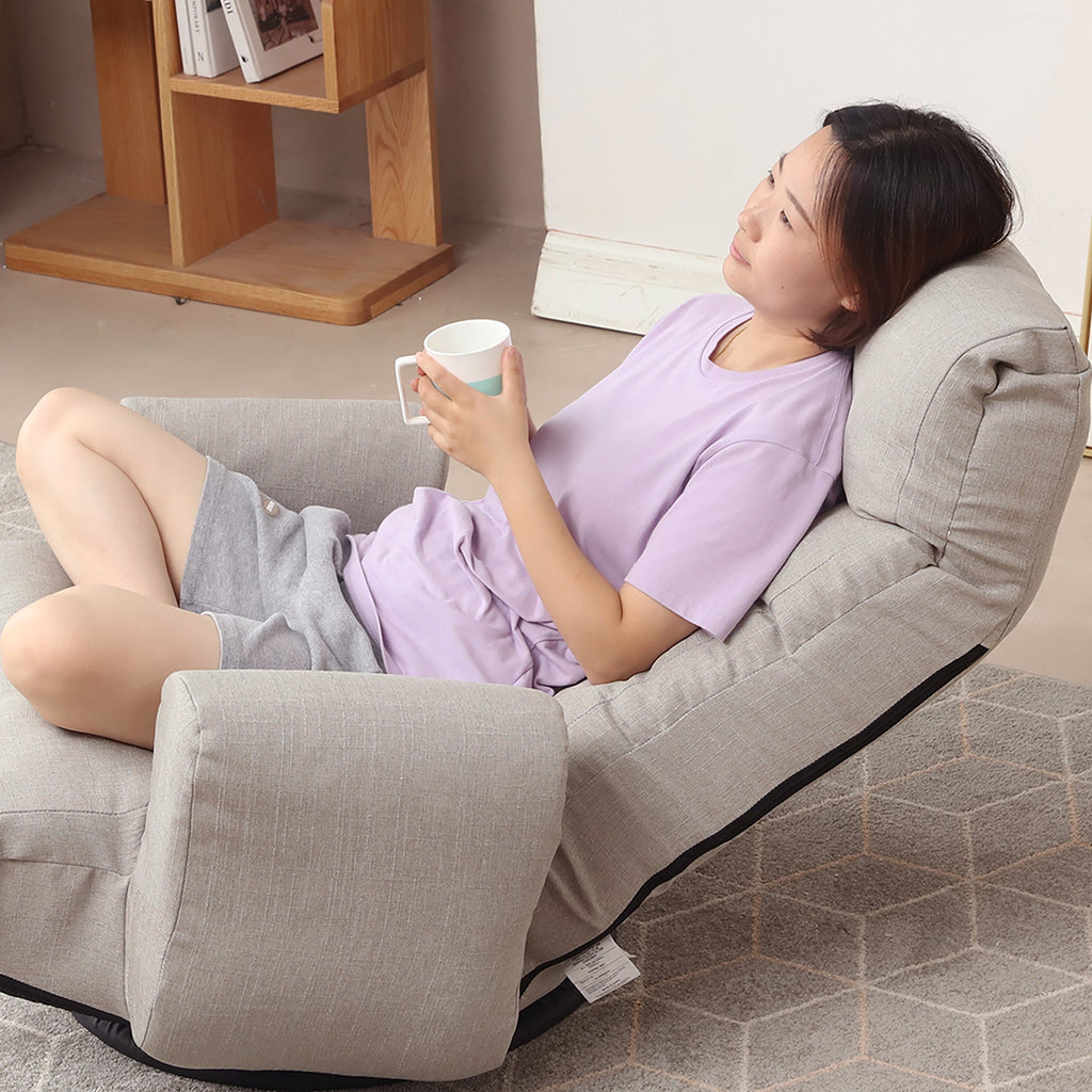 Adjustable head and waist lounge chair, 360 degree rotatable sofa chair