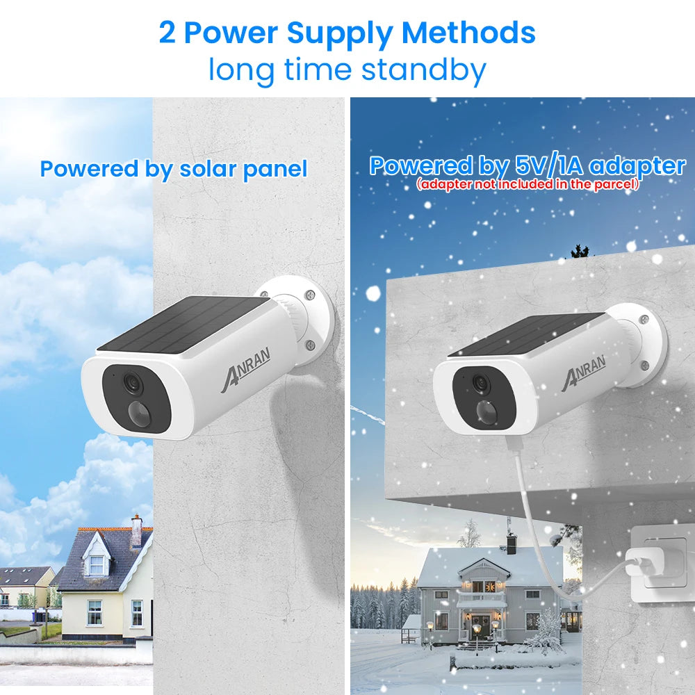 2/3/4 PCS Outdoor Wireless WIFI  2.4G 3MP Battery Solar Security Camera