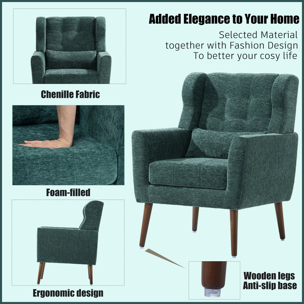 Modern Accent Chair Upholstered Foam Filled