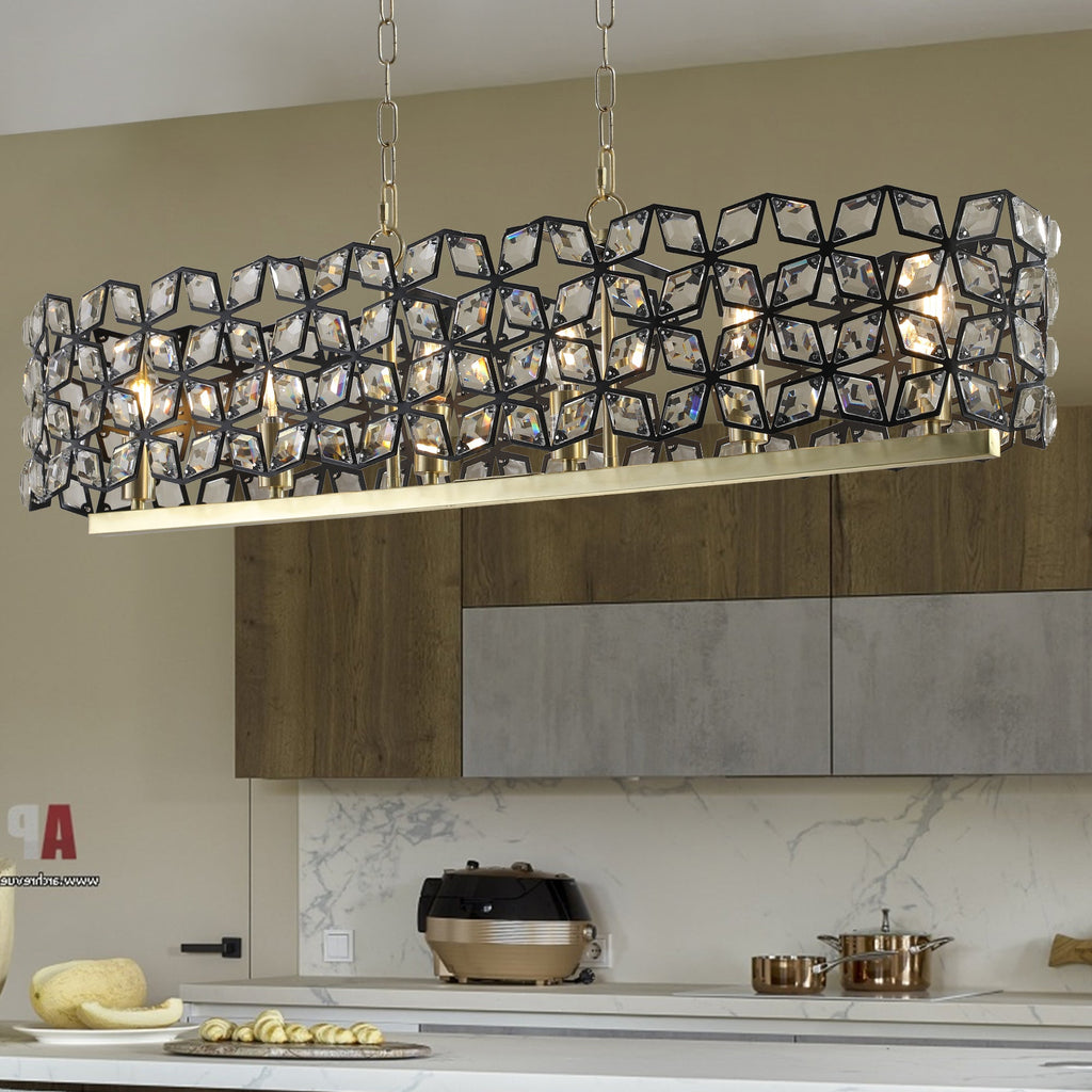Modern Champagne Gold Oval Crystal ceiling chandelier