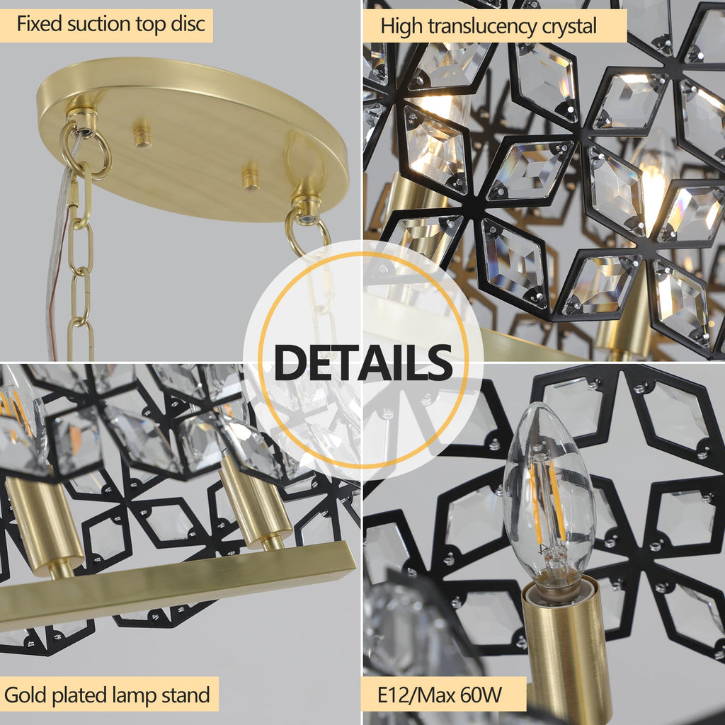 Modern Champagne Gold Oval Crystal ceiling chandelier
