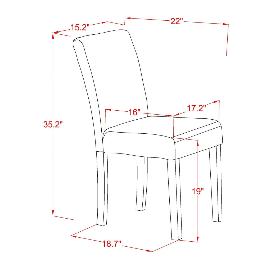 5-Pc Dining Room Set- 4 Parson Dining Chairs and Kitchen Dining Table