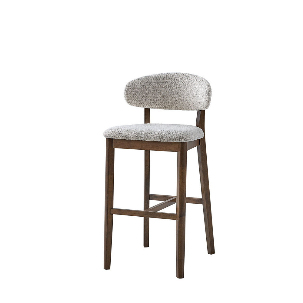 Bar Stools Set of 2, 30” Upholstered Bar Height Stools, Solid Wood, Modern