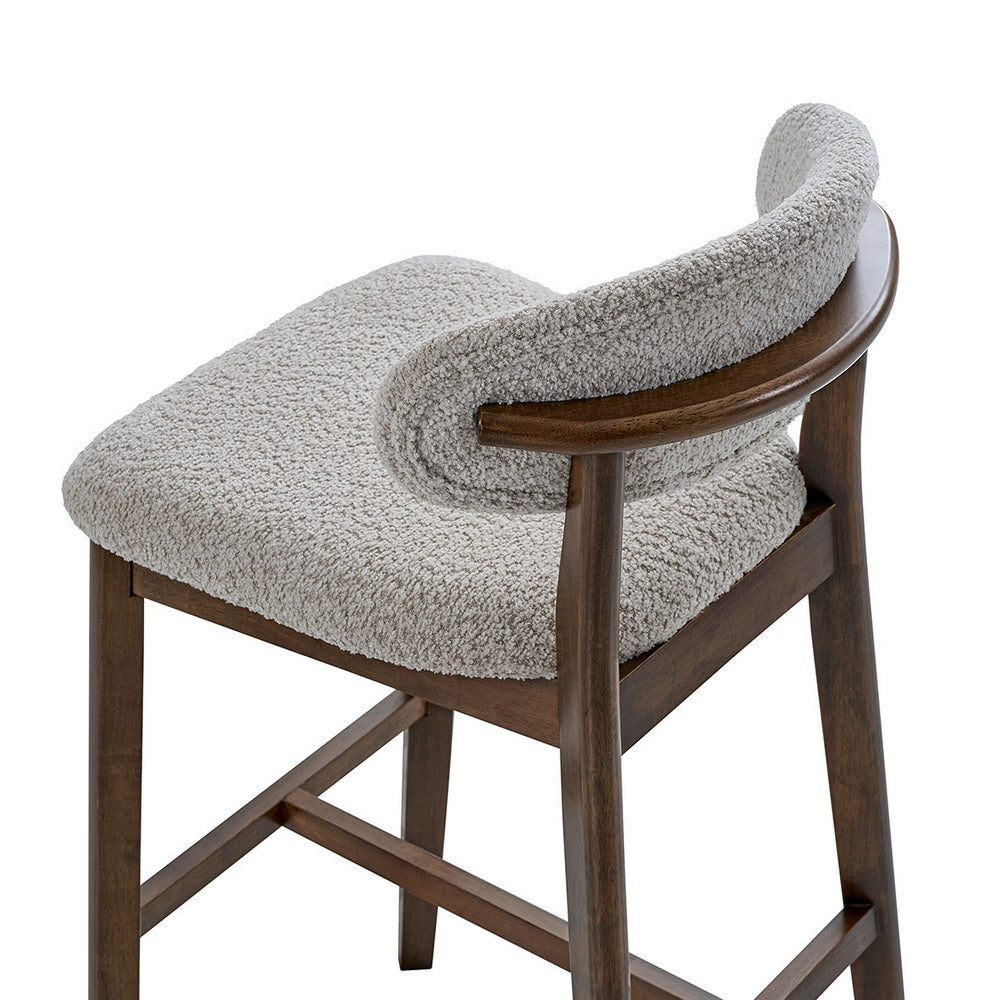 Bar Stools Set of 2, 30” Upholstered Bar Height Stools, Solid Wood, Modern