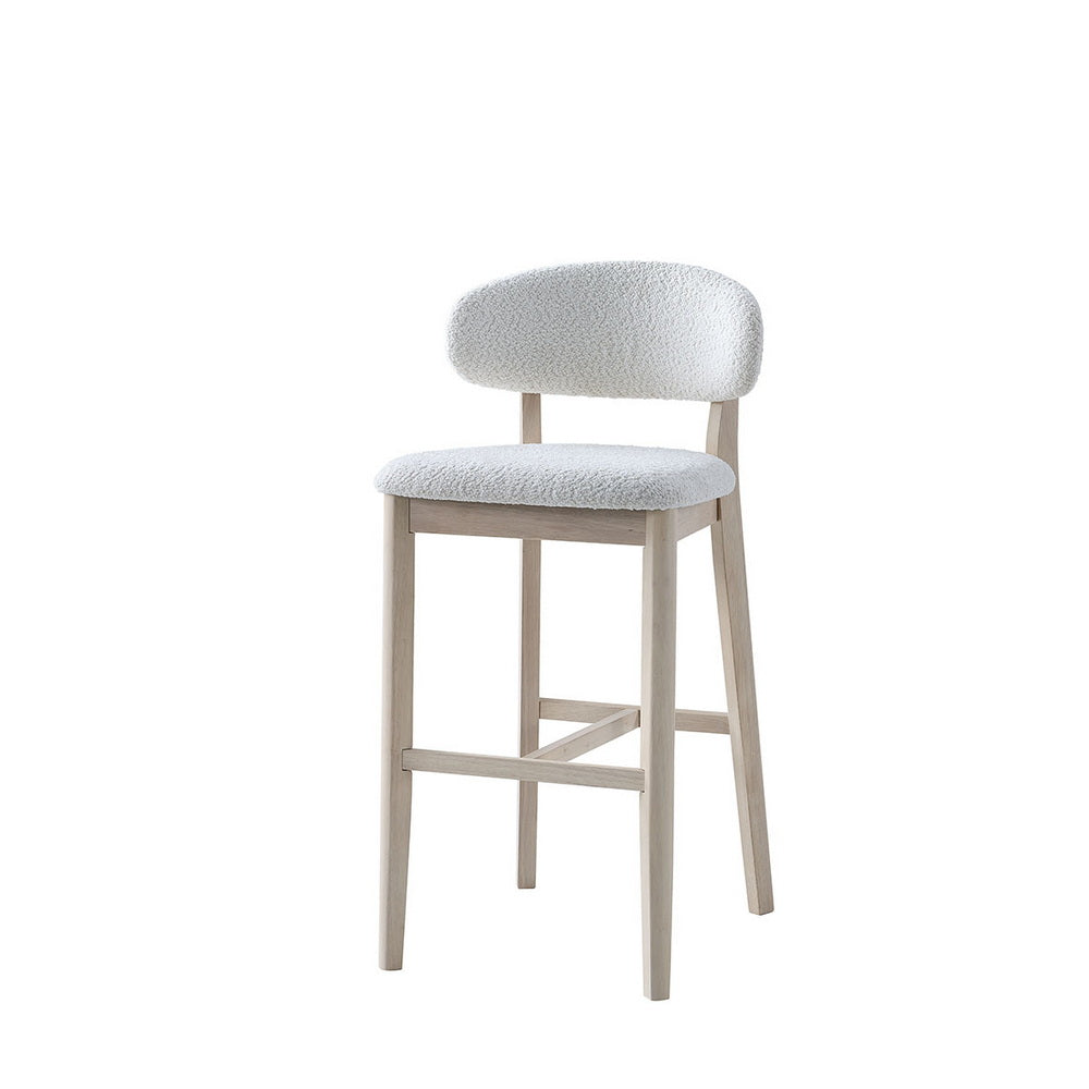 Bar Stools Set of 2, 30” Upholstered Bar Height Stools, Solid Wood, Modern