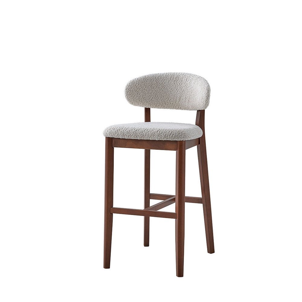 Bar Stools Set of 2, 30” Upholstered Bar Height Stools, Solid Wood, Modern