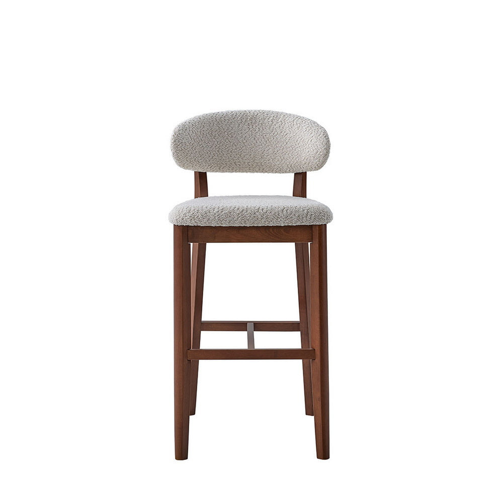 Bar Stools Set of 2, 30” Upholstered Bar Height Stools, Solid Wood, Modern