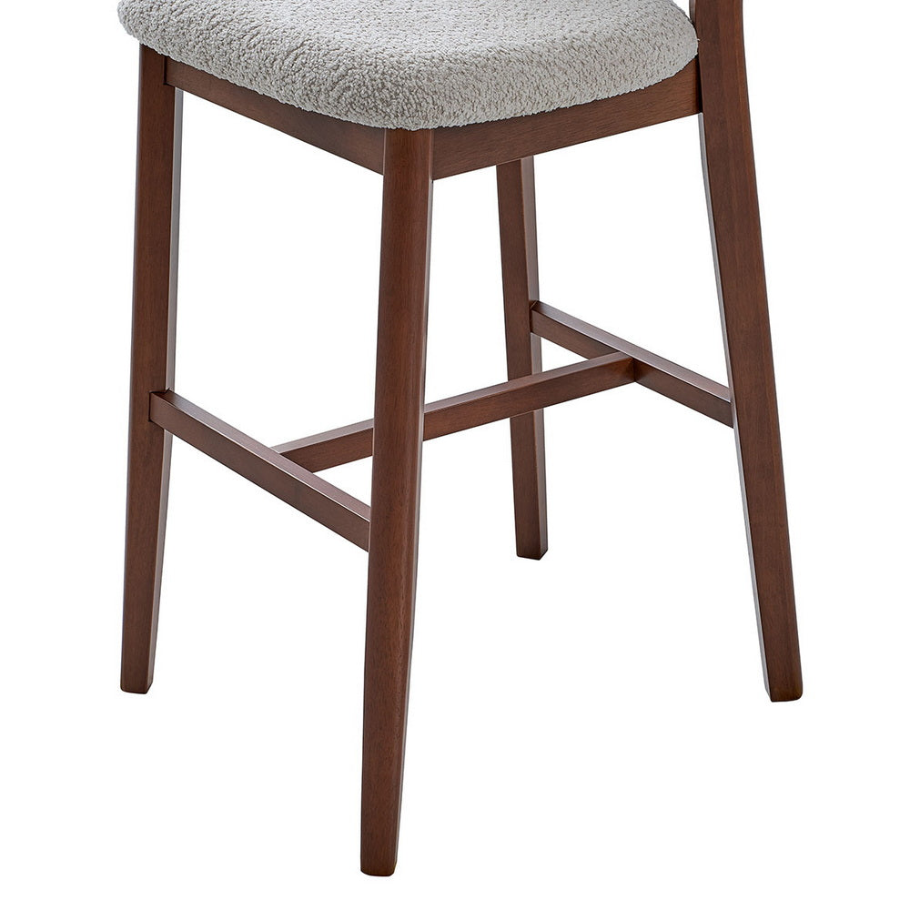 Bar Stools Set of 2, 30” Upholstered Bar Height Stools, Solid Wood, Modern