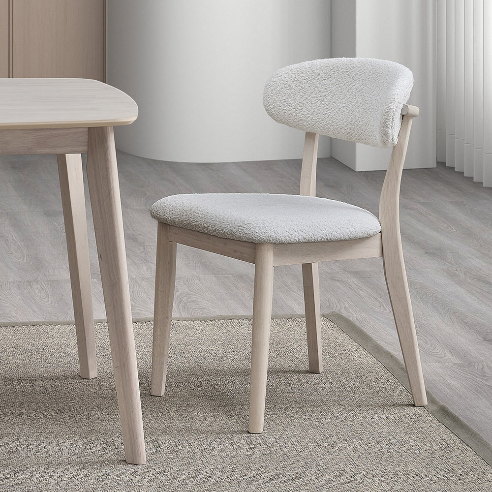 Scandinavian Dining Table Set with Upholstered Chairs