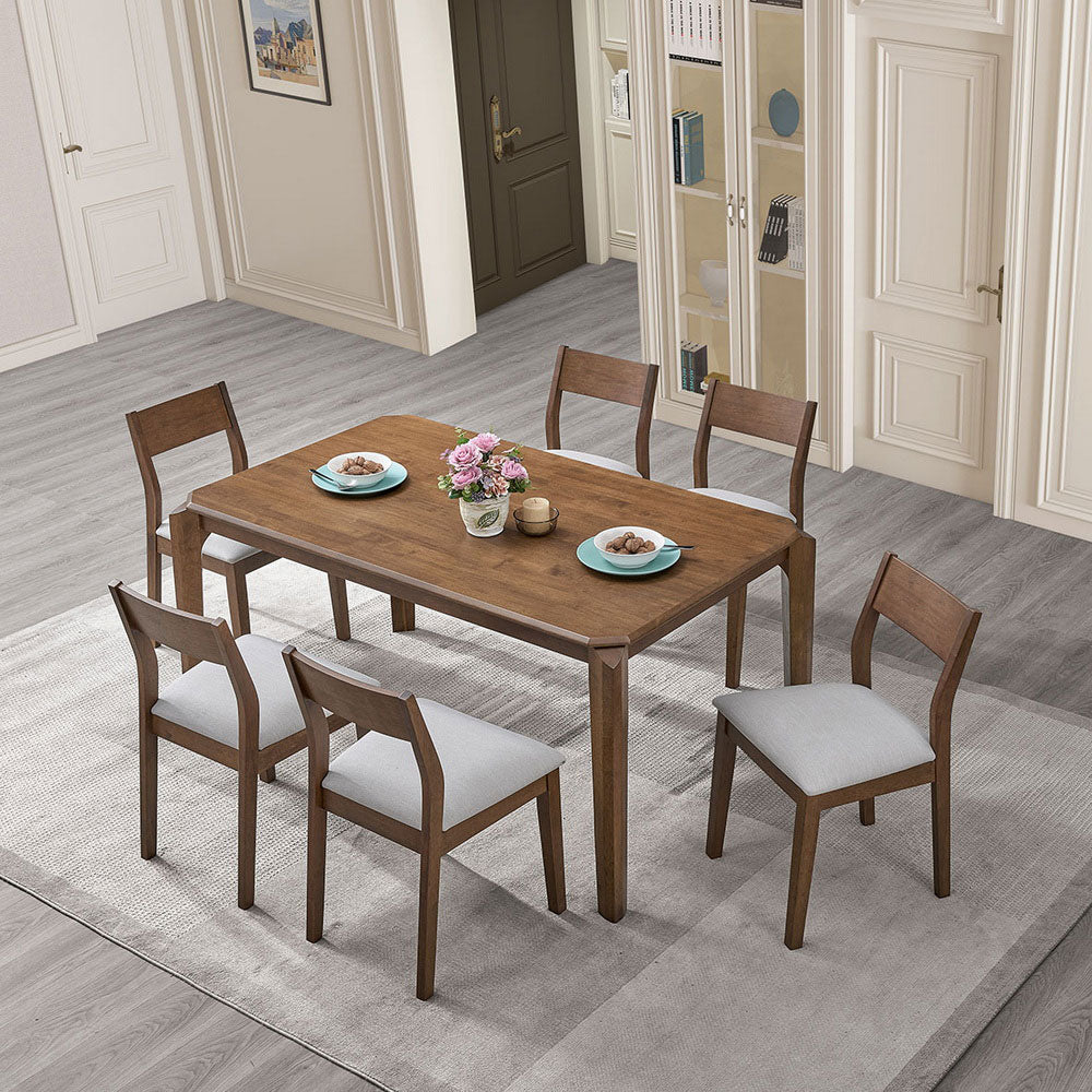 59” Solid Wood Modern Dining Table Set