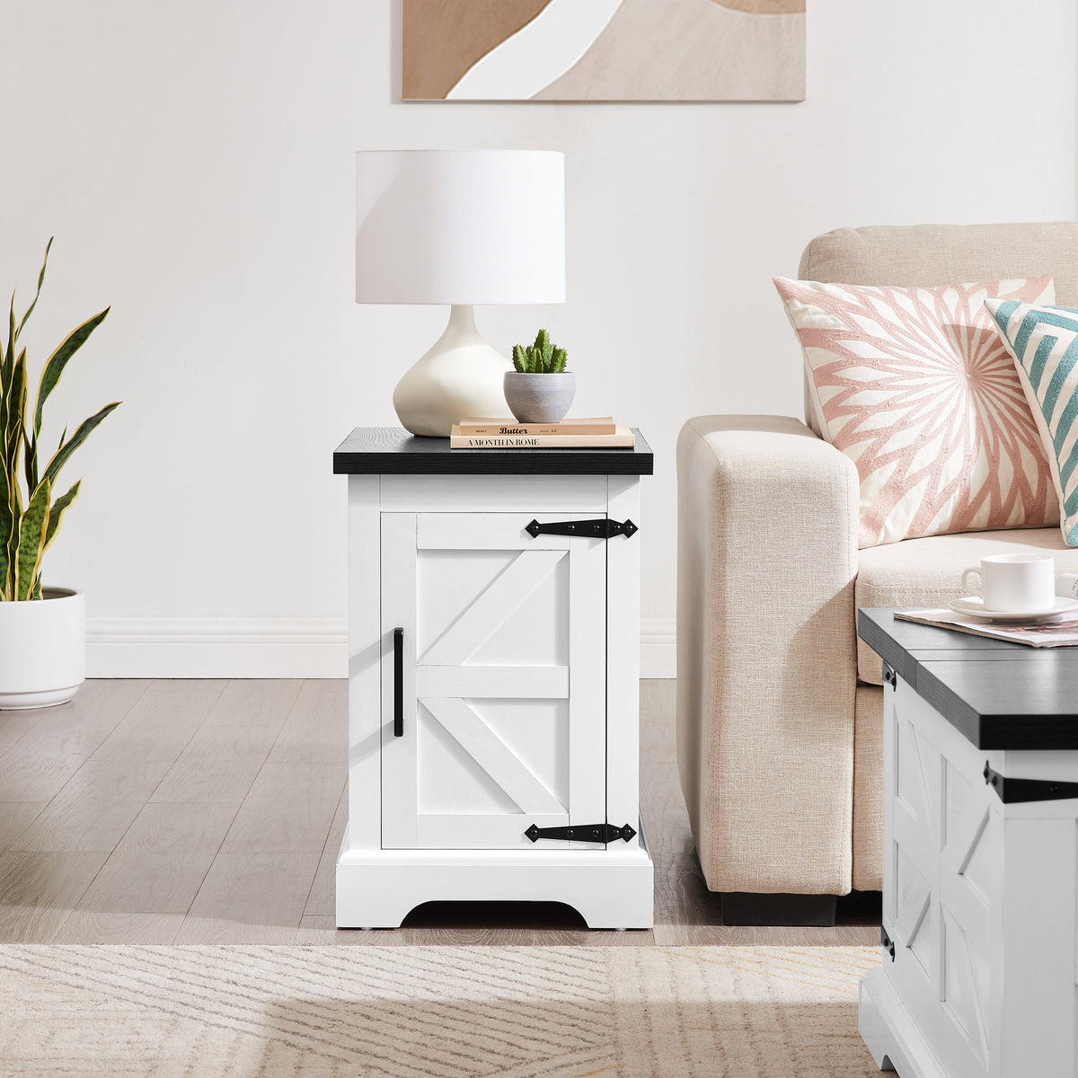 Farmhouse tea table bedside table rectangular farmhouse tea table with barn door