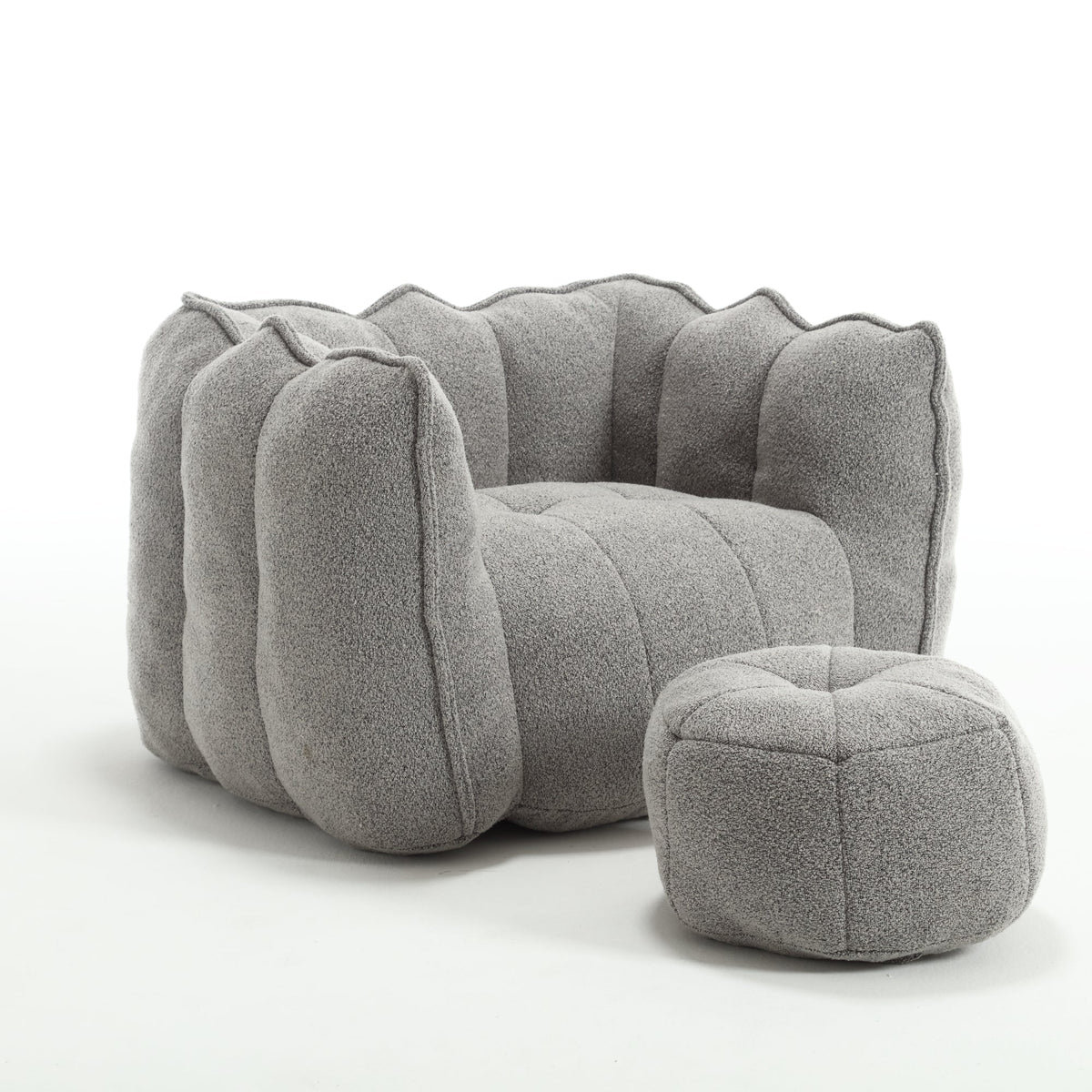 Soft Bean Bag Chair with High Resilient Foam with Footstool