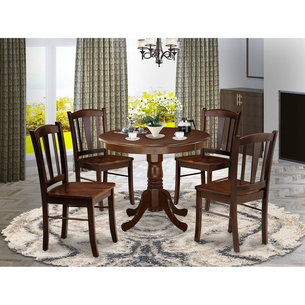 5-Piece Dining Room Table Set- 4 Wooden Chairs and Kitchen Table