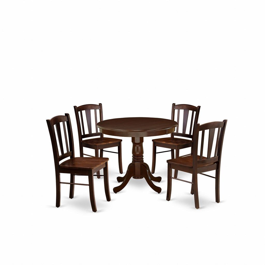 5-Piece Dining Room Table Set- 4 Wooden Chairs and Kitchen Table
