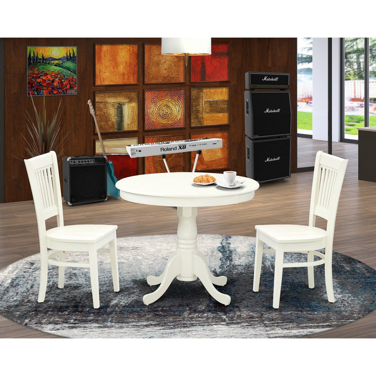3-Pc Kitchen Dining Table Set