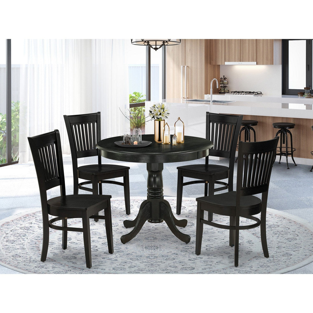 5-Pc Dining Room Table Set- 4 dining room chairs and Dining Room Table